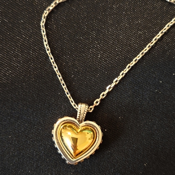 Brighton Jewelry - Brighton Gold & Silver Bold Heart Pendant Necklace